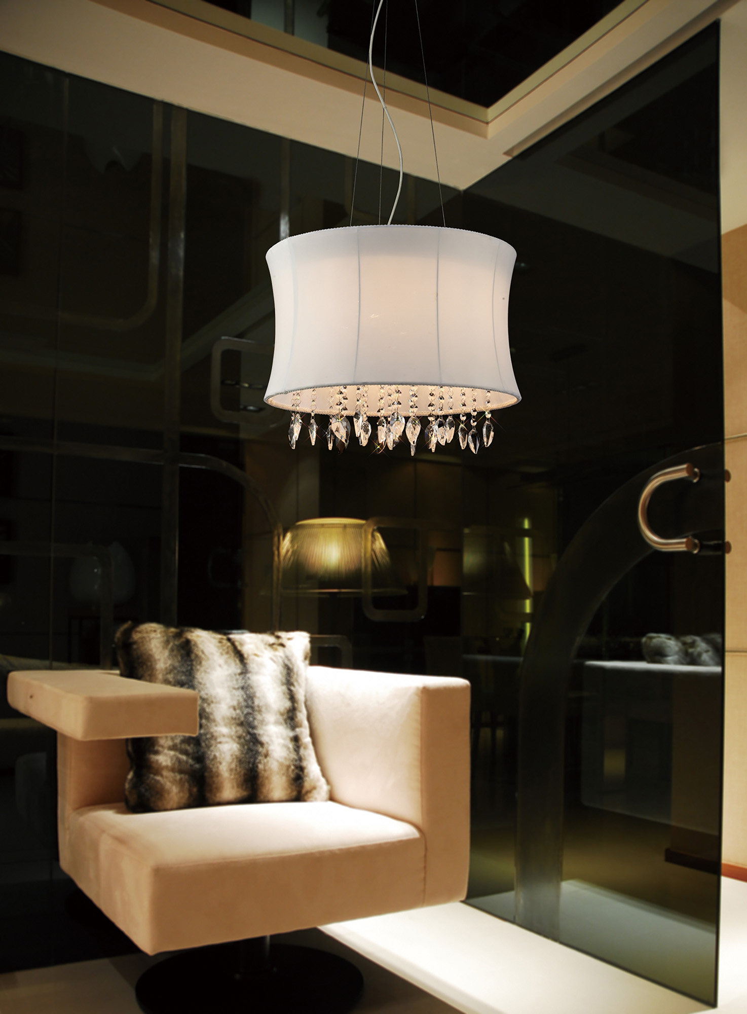 Niki Crystal Ceiling Lights Diyas Shaded Crystal Fittings Niki Crystal Ceiling Lights Diyas Shaded Crystal Fittings